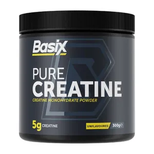 Basix Pure Creatine Monohydrate Powder – Unflavored, 5g Creatine, 300g