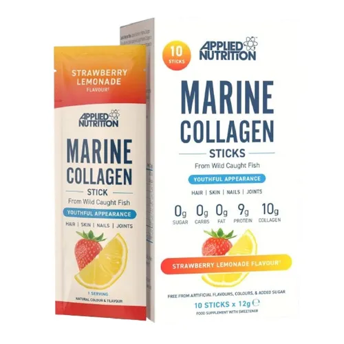 Applied Nutrition Marine Collagen Sticks – 10g Collagen + 9g Protein, Vitamin C, 10 × 12g Sticks