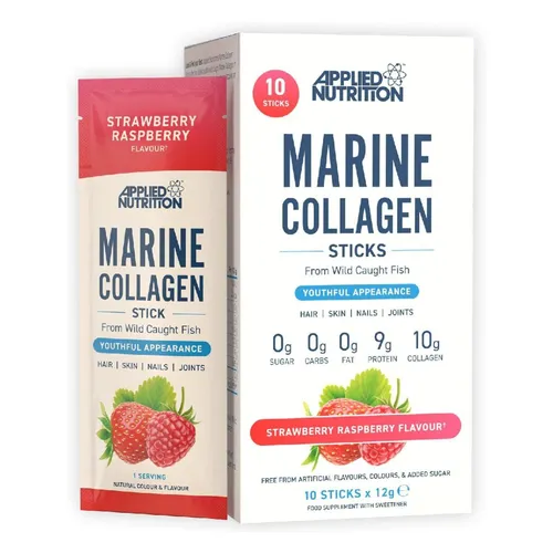 Applied Nutrition Marine Collagen Sticks – 10g Collagen + 9g Protein, Vitamin C, 10 × 12g Sticks